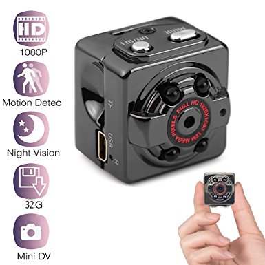 Mini Hidden Camera, Mocrux 1080P Full HD Spy Camera Portable Motion Detection Night Vision Surveillance Nanny Cam Video Recorder Camcorder for Indoor and Outdoor