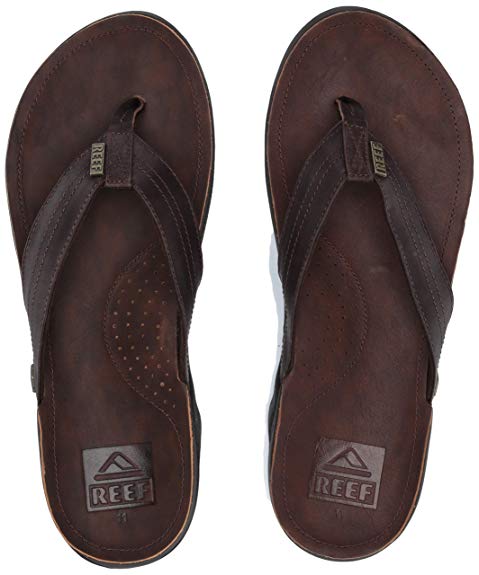 REEF Men's Sandals J-Bay III | Premium Full Grain Mens Leather Sandals for Instant Comfort