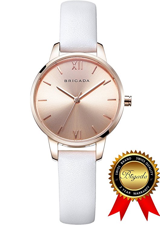 BRIGADA Swiss Watches for Women, Nice Fashion Quartz Waterproof Ladies Watches for Girls Women, Great Gift for Someone or Yourself
