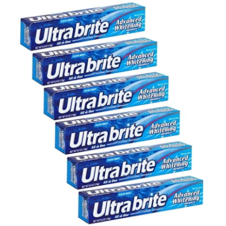 Ultrabrite Clean Mint All in One Advanced Whitening Toothpaste 6 oz (6 pack)