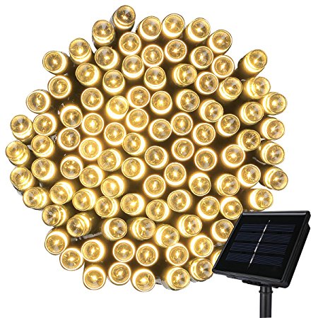 Solar String Lights,Mulcolor 72ft 200 LED Solar Powered Waterproof Fairy Outdoor String Lights Christmas Lights with 6 Working Modes, for Patio Gardens Homes Wedding Party Outdoor Decorations