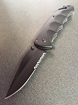TAC FORCE Spring Assisted Open BLACK TACTICAL Folding Rescue Pocket Knife NEW