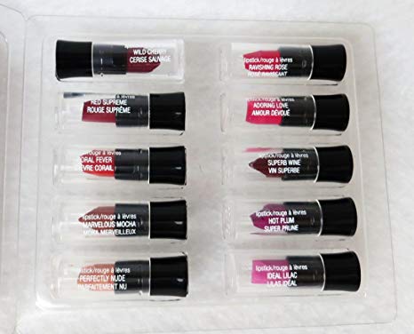 Avon New True Color Perfectly Matte Lipstick Bullet Samples 10 Assorted Colors Pack 1