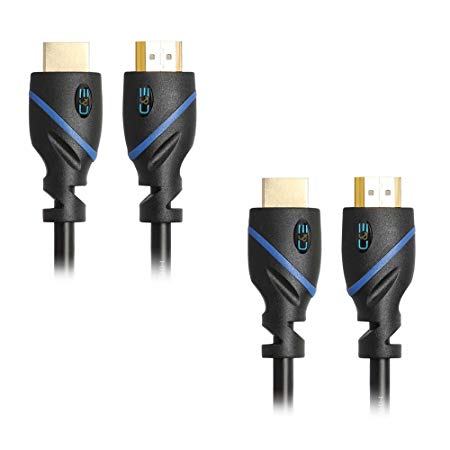 C&E HDMI CNE74086 3-Feet HDMI Cable with 1080P 4K 3D High Speed and Ethernet ARC, 2 Pack