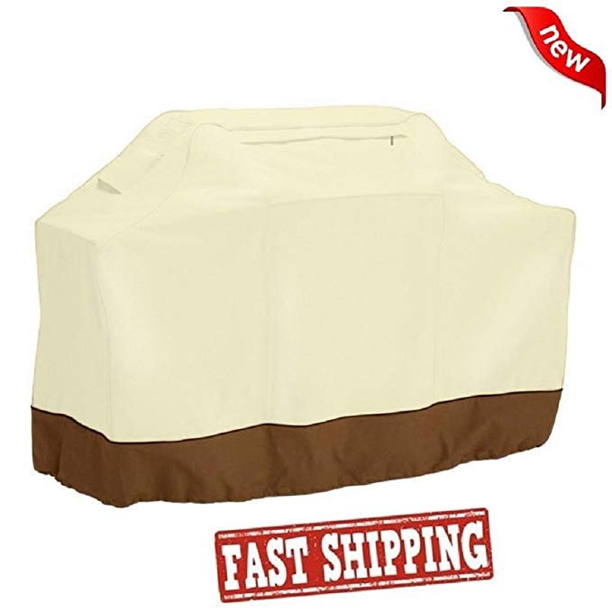 BBQ Grill Cover,ZIYUO 58" Gas Barbecue Heavy Duty Waterproof Outdoor Weber Beige Garden Patio Gas Grill Cover