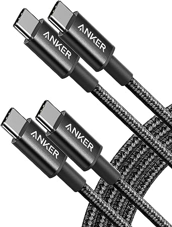 Anker USB C Charger Cable, New Nylon USB C to USB C Cable (6ft, 5Pack), 60W(3A) for iPhone 15/15 Pro/15 Plus/15 Pro Max, iPad Mini 6/ Pro 2021, iPad Air 4, MacBook Pro 2020, Samsung Galaxy S23,Switch