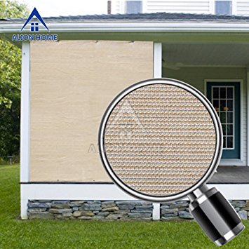 Alion Home Sun Block Privacy Shade Panel with Grommets on 2 Sides for Patio, Awning, Window Cover, Pergola or Gazebo (Banha Beige) (8' x 12')