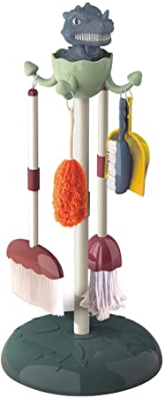 Kids Cleaning Set Housekeeping 6 PCS Pretend Play Educational Cleaning Toys Includes Dustpan, Broom, Mop, Brush, Duster, Hanging Stand Play Kitchen Cleaning Tools for Toddler Kid Activities(full set)
