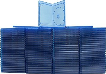 (100) Empty Standard Blue Replacement Boxes / Cases for Blu-Ray Disc Movies #BRBR12BL-S