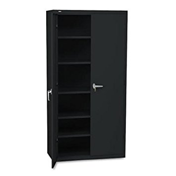 HON SC1872P 36 by 18 by 72-Inch 5 Adjustable Shelves Assembled High Storage Cabinet, Black