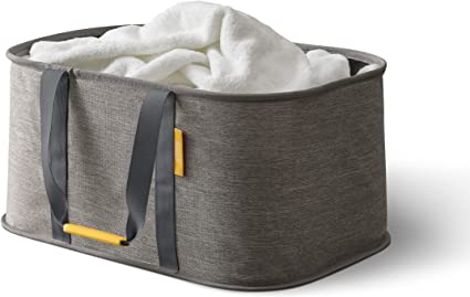 Joseph Joseph Hold-All - Collapsible Folding 35L Washing Laundry Basket Bag, Durable Fabric, Moisture Resistant, Grey