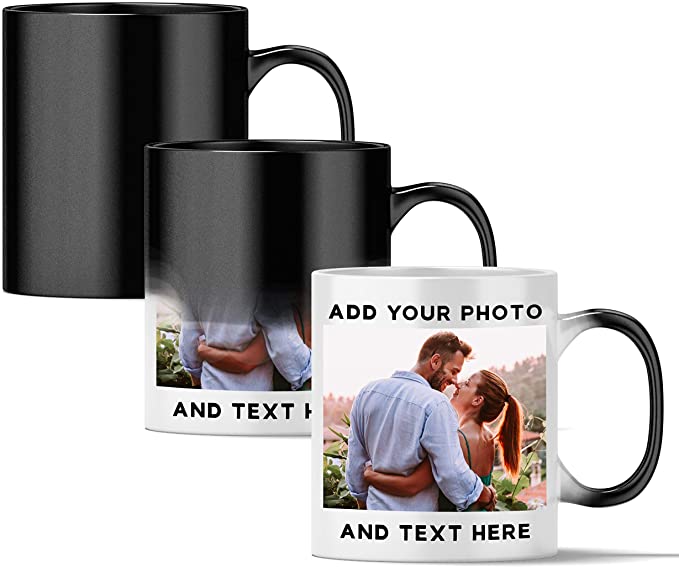 Personalized Magic Mug - Custom Color Changing Mug | 11 oz Personalized Coffee Mug with Photo, Picture - Heat Sensitive Custom Coffee Mug | Color Changing Cups, Tazas Magicas Personalizadas