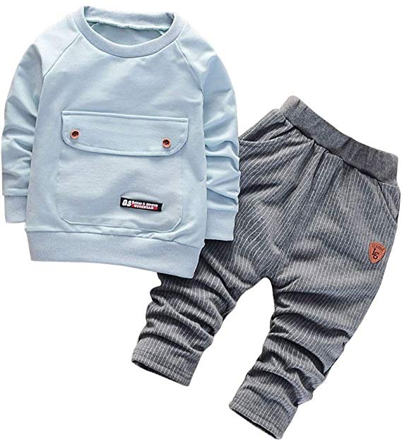 Baby Boys Toddler Kids 2 Pieces Winter Fall Summer Clothing Set T-Shirt Pants Outfits