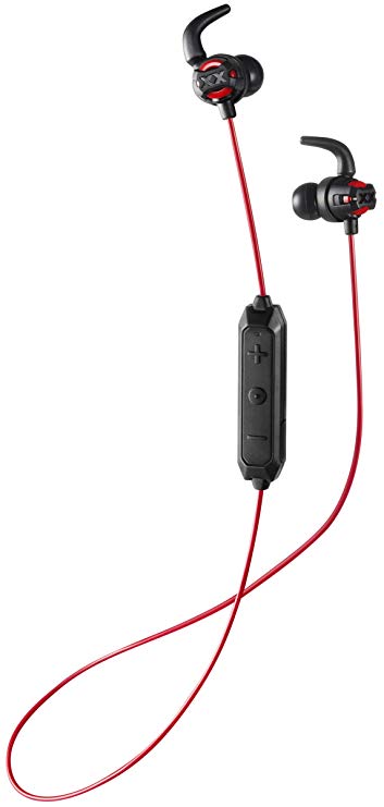 JVC Deep Bass Wireless Xtreme Xplosives Headphones with Remote and Mic - HAET103BTR (Red)