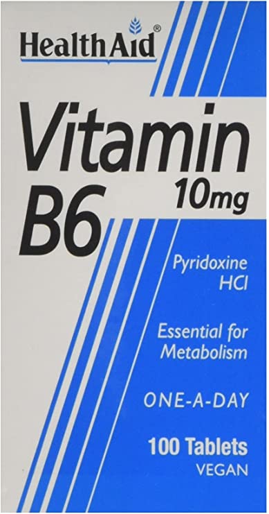 HealthAid Vitamin B6 (Pyridoxine HCl) 10mg - 100 Tablets