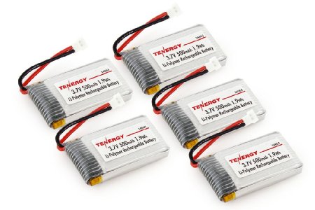 Combo: 5pcs of Tenergy 3.7V 500mAh LiPO Battery for Syma X5 & X5C 2.4G 4CH RC Quad Copters