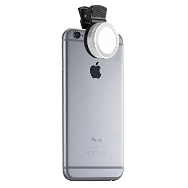 Universal Clip-On Mini LED Light Portable Pocket Spotlight for iPhone, iPad, iPod, Samsung, LG, Motorola, HTC, Nokia, Cell Phones and Tablets Camera Video Light (Silver)
