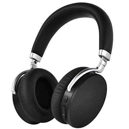 Elekele Active Noise-Cancelling Over Ear Headphones with APTX Low Latency , Foldable Wired and Wireless Stereo Headset, 24 Hours Playtime for Travel Work TV Computer Phone (Black-1)