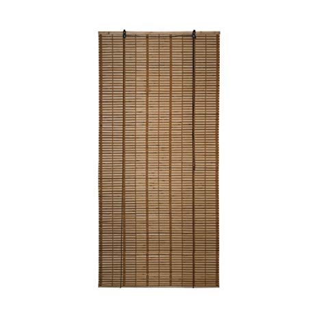 ALEKO BBL36X72BR Light Brown Bamboo Roman Wooden Roll Up Blinds Light Filtering Shades Privacy Drape 36 X 72 Inches