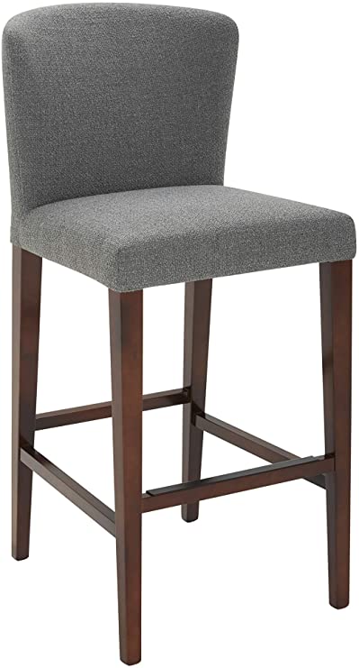 Amazon Brand – Rivet Eli Modern Curved-Back Barstool, 42.1"H, Flannel