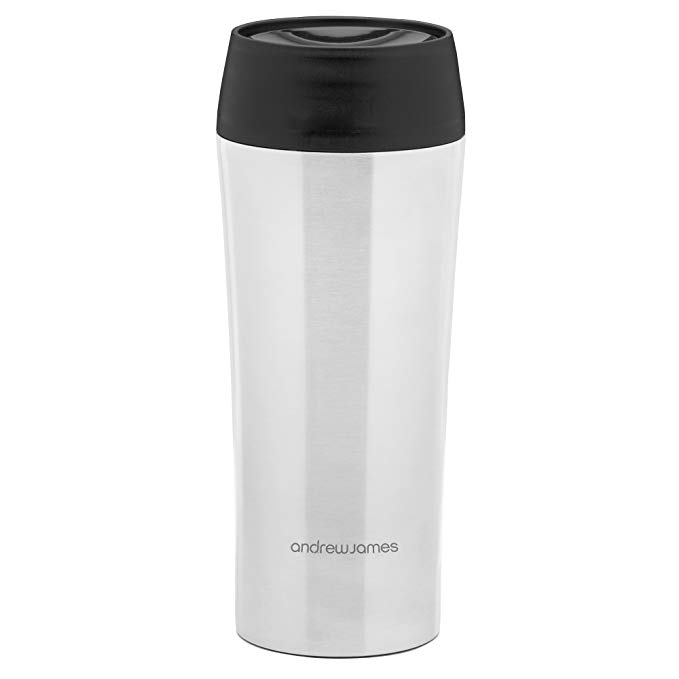 Andrew James Travel Mug | Insulated & Leakproof Cup | Double Walled Stainless Steel | Flask for Coffee Tea & Cold Drinks | 400ml