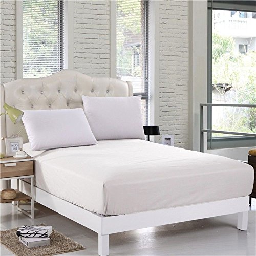Sapphire collection 800 Thread Count Pure Egyptian Cotton Super Soft Hotel Quality 40CM/16 Inch Deep Fitted Bed Sheet (White, Double)