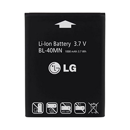 LG EAC61700902 BL-40MN 1000mAh Original OEM Battery for Xpression C395/LN272 Rumor Reflex- Non-Retail Packaging - Black