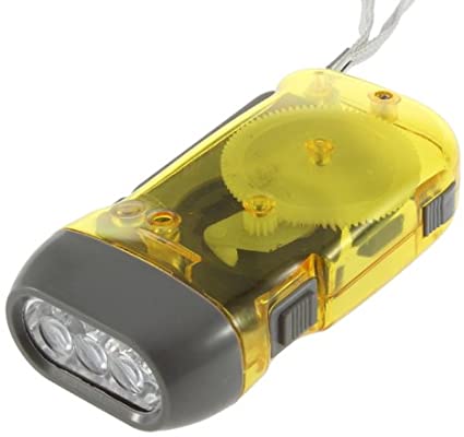 YKS 3 LED Dynamo Wind Up Flashlight Torch Light Hand Press Crank NR Camping