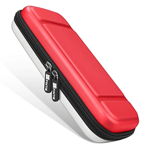 Fintie Carry Case for Nintendo Switch - [Shockproof] Hard Shell Protective Cover Portable Travel Bag w/10 Game Card Slots and Inner Pocket for Nintendo Switch Console Joy-Con & Accessories, Red White