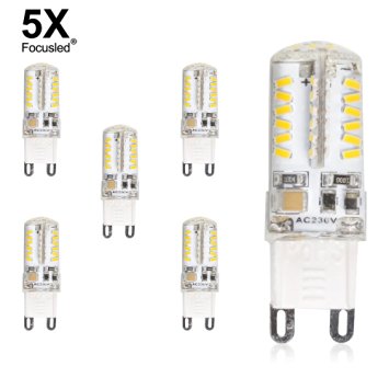Focusled 5x G9 LED Lamps 4W Warm White G9 LED Bulbs 3014 SMD LEDs Energy Saving Spot Light Lamp 320-350LM AC 200-240v