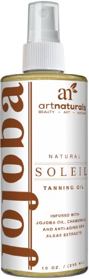 Art Naturals® Protective Body Tanning Oil 8.0 oz Spray Serum - With Moisturizing & Nutritive Benefits - Made in the USA 98% Natural with Coconut, Safflower, Avocado Oil & Infused with Jojoba Oil