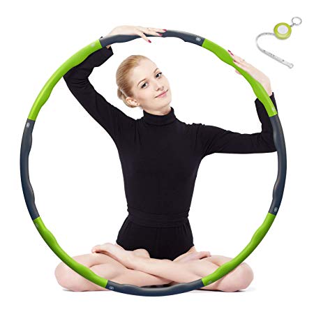 Hula Hoop for Exercise-2lb,8 Section，Perfect for Dancing, Hot Fitness Workouts and Simply The Funnest Way to Lose Weight (Green)
