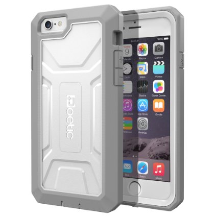 iPhone 6 Plus / iPhone 6S Plus Case - Poetic iPhone 6 Plus / iPhone 6S Plus Case [Revolution Series] - [Heavy Duty] [Dual Layer] Complete Protection Hybrid Case with Built-In Screen Protector for Apple iPhone 6 Plus (2014)/iPhone 6S Plus (2015) White/Gray (3 Year Manufacturer Warranty From Poetic)