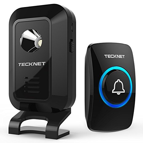 Wireless Doorbell, TeckNet Dual-Power Cordless Door Chime With Detachable Desk Stand, Powered by Battery or USB DC Power Adapter, 250M Range