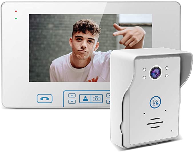 Wireless Video Door Phone 7’’ TFT Digital Waterproof IP55 with IR Night Vision Intercom System Doorbell for Home Security