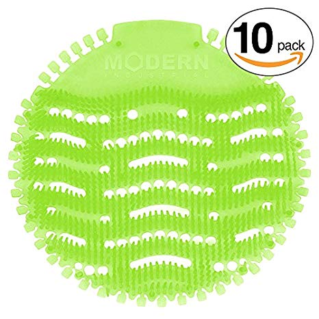 Urinal Screen & Deodorizer (10-pack) by Modern Industrial - Fits Most Top Urinal Brands at Restaurants, Offices, Schools, etc. (Green Mint)