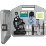 AmScope M30-ABS-KT2 Beginner Microscope Kit LED and Mirror Illumination 300X 600x and 1200x Magnification Includes 49-Piece Accessory Set and Case Black