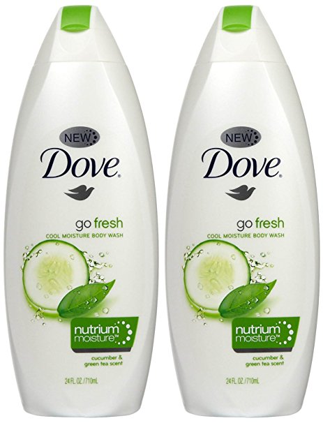 Dove Go Fresh Body Wash, Cool Moisture, 24 oz, 2 pk