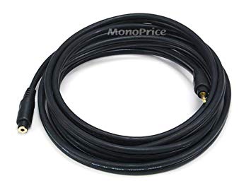 Monoprice 105588 10-Feet Premium Stereo Male to Stereo Female 22AWG Extension Cable - Black