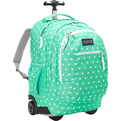 JanSport Driver 8 Rolling Backpack with Wheels (Seafoam Green/White Dots)