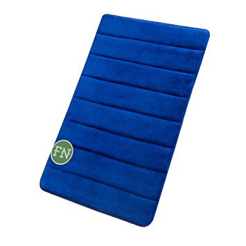 Findnew 16"24" Microfiber Memory Foam Bath Mat with Anti-skid Bottom Non-slip Quickly Drying (Royal Blue)