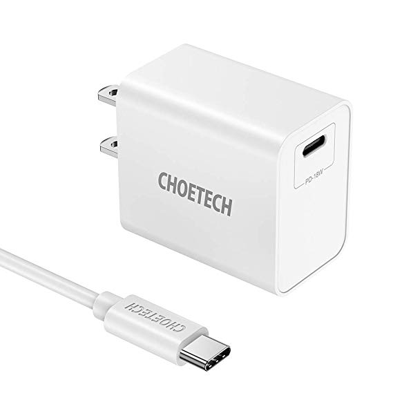 USB C Charger, CHOETECH Power Delivery and Quick Charge Wall Charger, 18W Fast Charging Adapter for Apple iPhone 11 Pro XS Max X XR, 8 Plus, Galaxy S10 S9 S8, iPad Pro, Google Pixel 3/2 XL and More