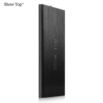 ShowTop® 10000mah Universal Ultra Compact Portable Battery External Battery Pack Portable Charger Power Bank for Smart Phone (Black)