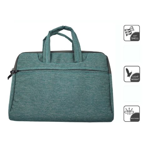 CASETIME Laptop Sleeve,Durable Soft Denim Fabric Zipper Carry Case Cover Briefcase Punch Handbag with Accessories Pockets Handles for 15-15.6 Inch MacBook/ Macbook Air/ Macbook Pro (15-Inch, Green)