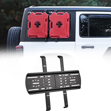 JOYTUTUS Rear Window Storage Molle Panel Kit Compatible with Wrangler JL 2018-2024, Wrangler Cargo Bracket Mounting Plate Kits for Recovery Traction Boards Mount Gas Can Mount Shovel Mount