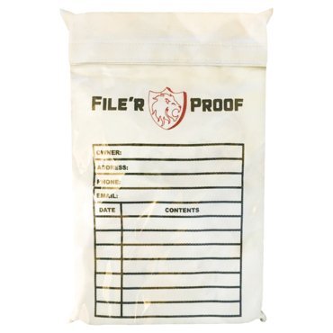 FILE'R PROOF Fire Proof Resistant Document Envelope Bag Home Safe Passport Gun