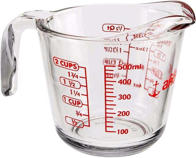 Anchor Hocking 500ml Glass Measuring Jug With Pint & Cups Measurements
