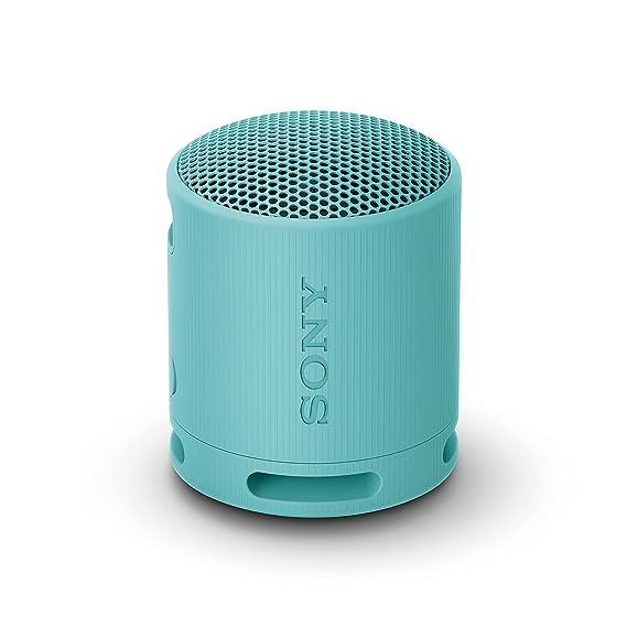 Sony SRS-XB100 Wireless Bluetooth Portable Lightweight Super- Compact Travel Speaker, Extra-Durable IP67 Waterproof & Dustproof, 16 Hrs Batt, Versatile Strap, Extra Bass and Hands-Free Calling-Blue