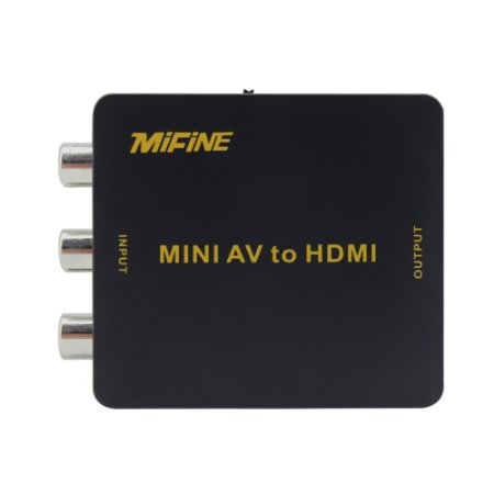 Mifine AV to HDMI HD Video Audio Converter 720p 1080p Mini 3RCA Composite CVBS to HDMI Switcher Portable AV2HDMI Adapter for TV/PC/PS2/PS3/PSX/Blue-Ray DVD