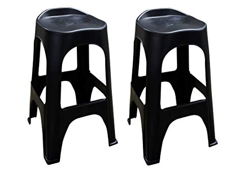 Adams Manufacturing 8350-02-3702 Real Comfort 2-Pack Bar Stool, 30-Inch, Black